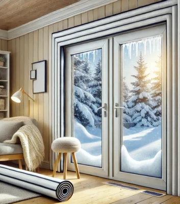 Cozy winter home in Pakistan with sealed doors and windows using self-adhesive weather stripping tapes like D-Type, E-Type, and I-Type for energy-saving insulation and draft protection during winter.