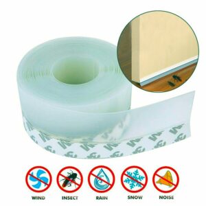 Durable Rubber Door Stoppers - Door Bottom Seal for Wooden, Glass Doors & Windows 25MM - Transparent
